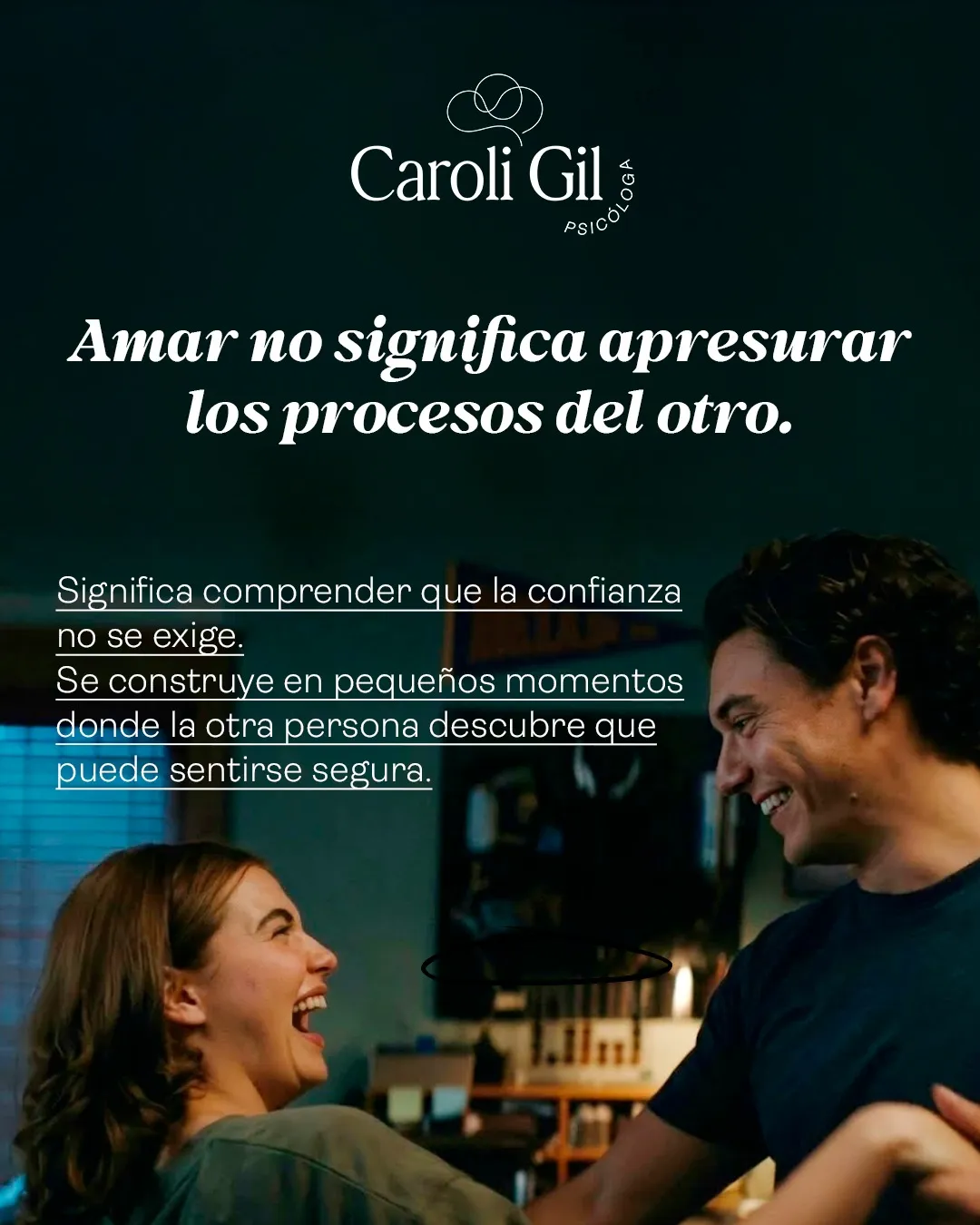 Amar no significa apresurar los procesos del otro. Significa comprender que la confianza no se exige: se construye en pequeños momentos donde la otra persona descubre que puede sentirse segura.