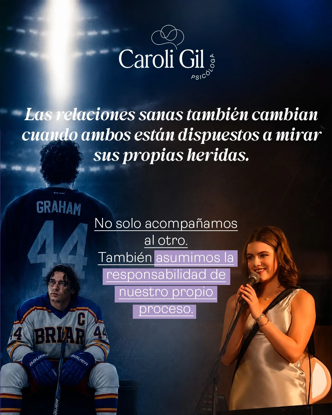 Las relaciones sanas también cambian cuando ambos están dispuestos a mirar sus propias heridas. No solo acompañamos al otro: también asumimos la responsabilidad de nuestro propio proceso.